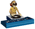 DJ monkey animated gif.